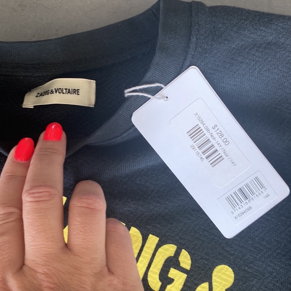 NWT Zadig &Voltaire kids sweatshirt 14y - Picture 3 of 4